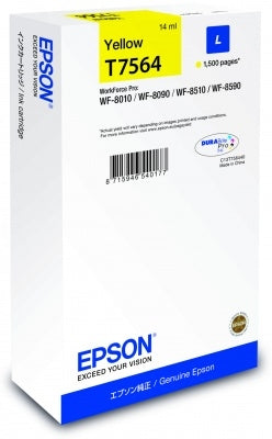 Epson T75644NXL Gelbe Tintenpatrone (Original) – 1'500 Seiten – für WF‑8010/8090, WF‑8510/8590 – C13T75644N