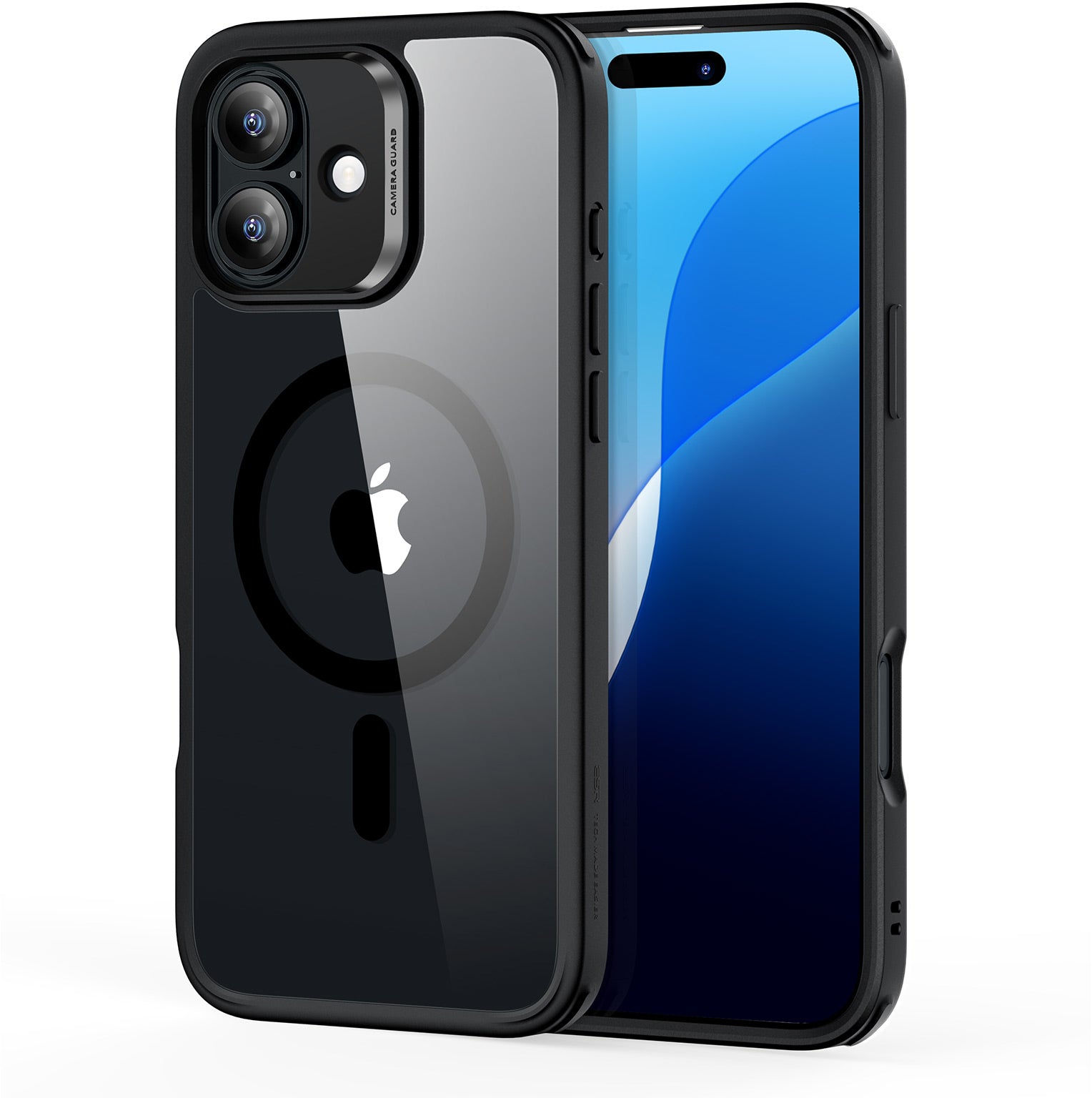 Electronic Silk Road Corp. ESR Classic Hybrid Backcover – für Apple iPhone 16, MagSafe, Acrylglas+TPU, Schwarz/Transparent