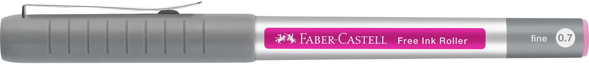 Faber-Castell Free Ink 348128 – Tintenroller, 0,7 mm, Pink, Kunststoff, Pink/Silber/Transparent