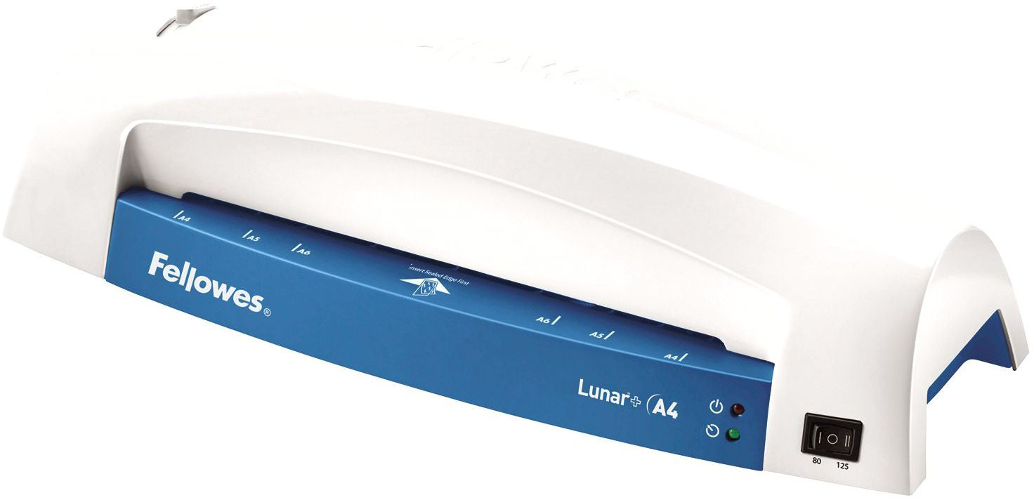 Fellowes Lunar+ Laminiergerät A4 – Kaltlaminierer, bis 125 µm, 2 Rollen, 300 mm/min, weiss/blau