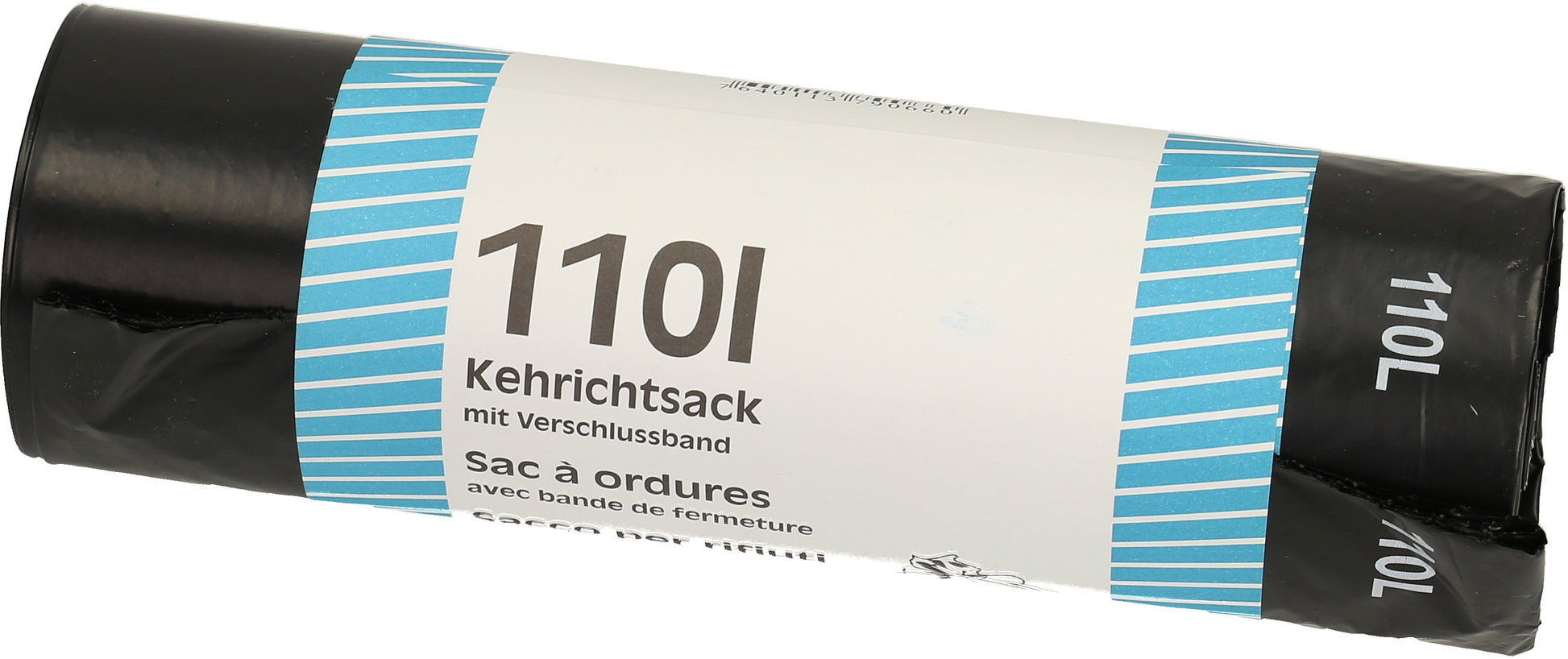 Flexiplast Kehrichtsack 1066 – 110 l, mit Zugband, Schwarz, 355 × 1'100 mm