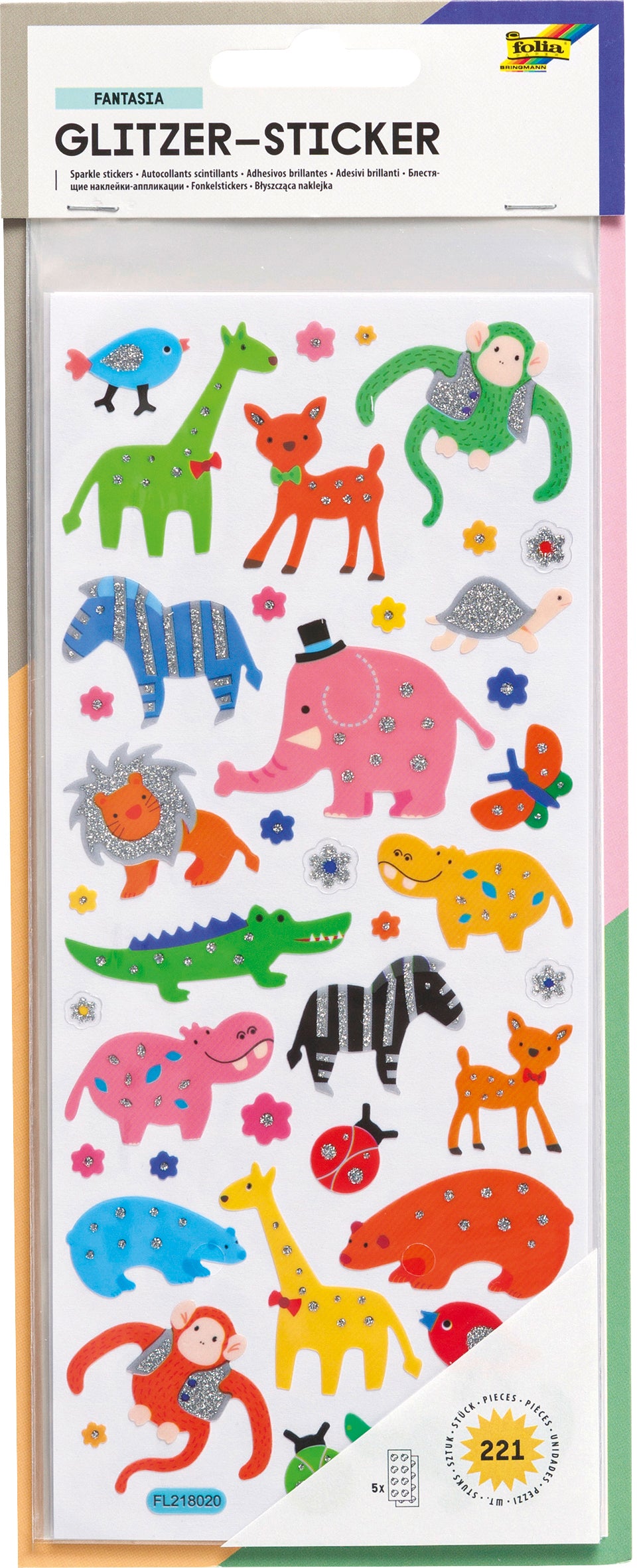 Folia Sticker Glitzer – mehrfarbig, Folie – Fantasia 1411