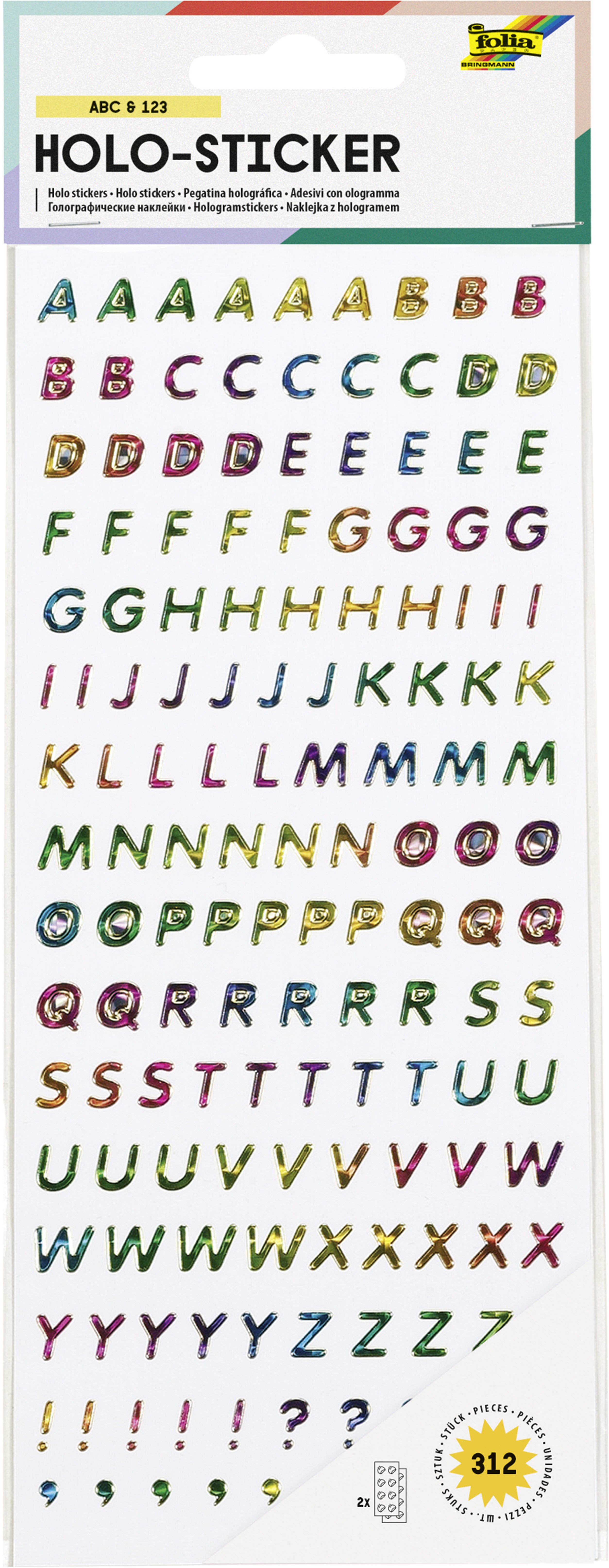 Folia Sticker, holografisch – ABC & 123