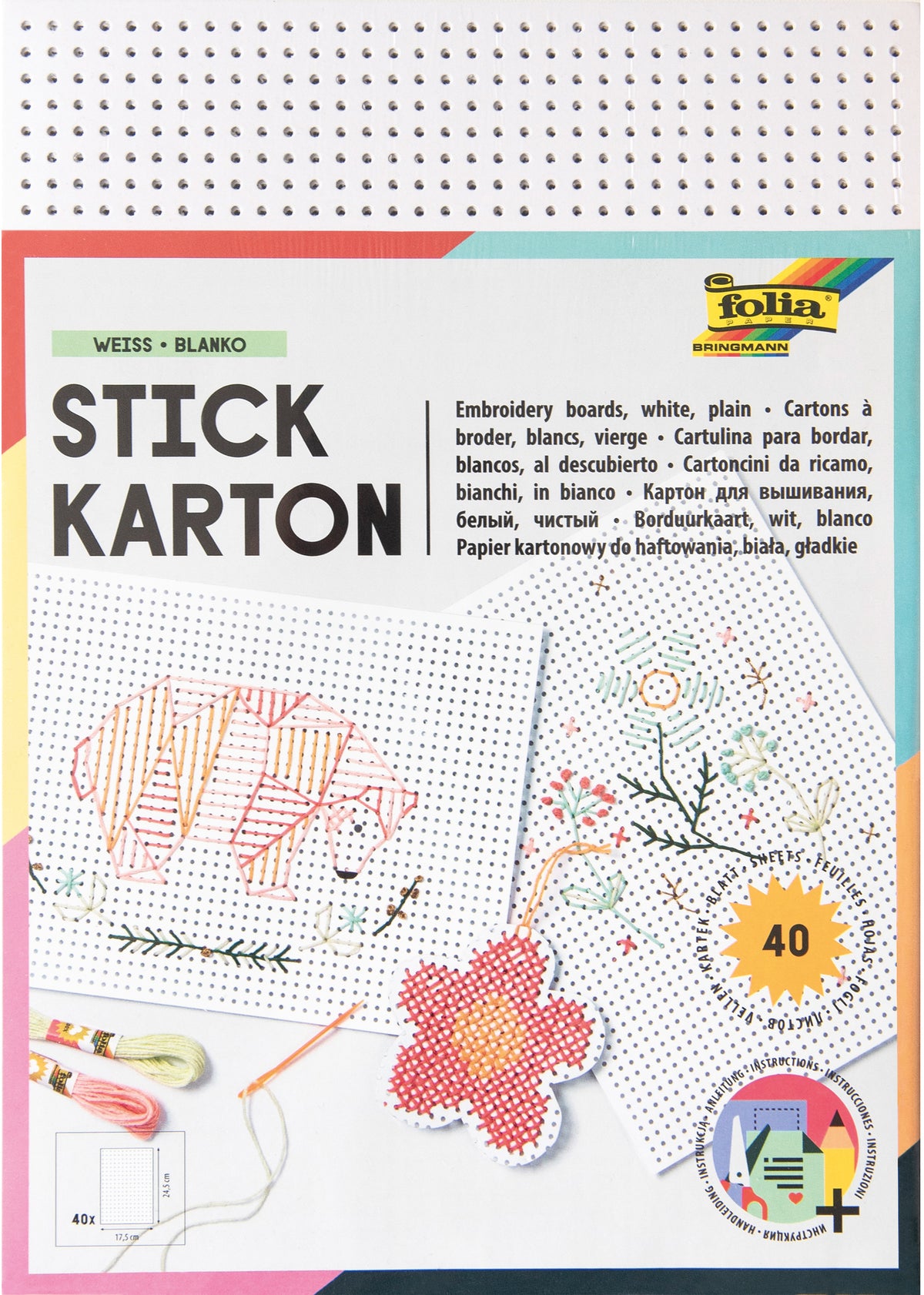 Folia Fotokarton – 17,5 × 24,5 cm, weiss