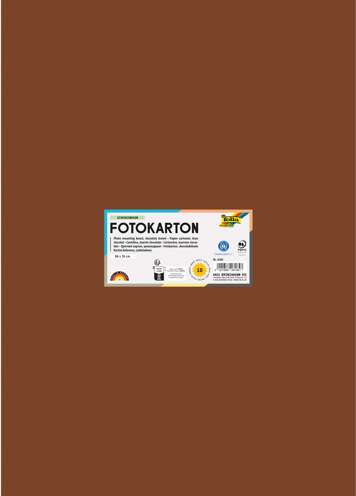 Folia Fotokarton – 50 × 70 cm, schokobraun, 300 g/m²