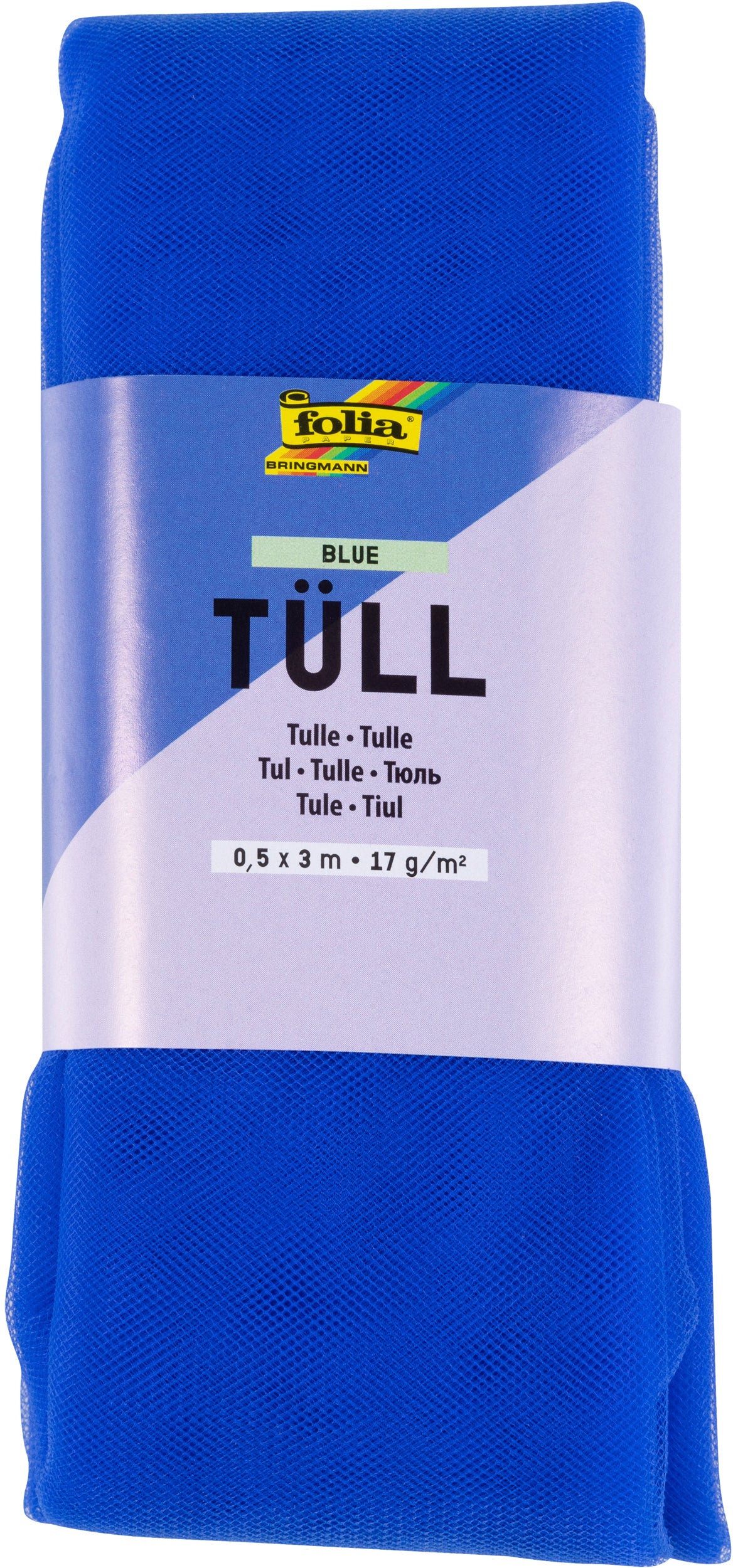 Folia Dekostoff, Tüll, Blau, 50 cm × 3 m