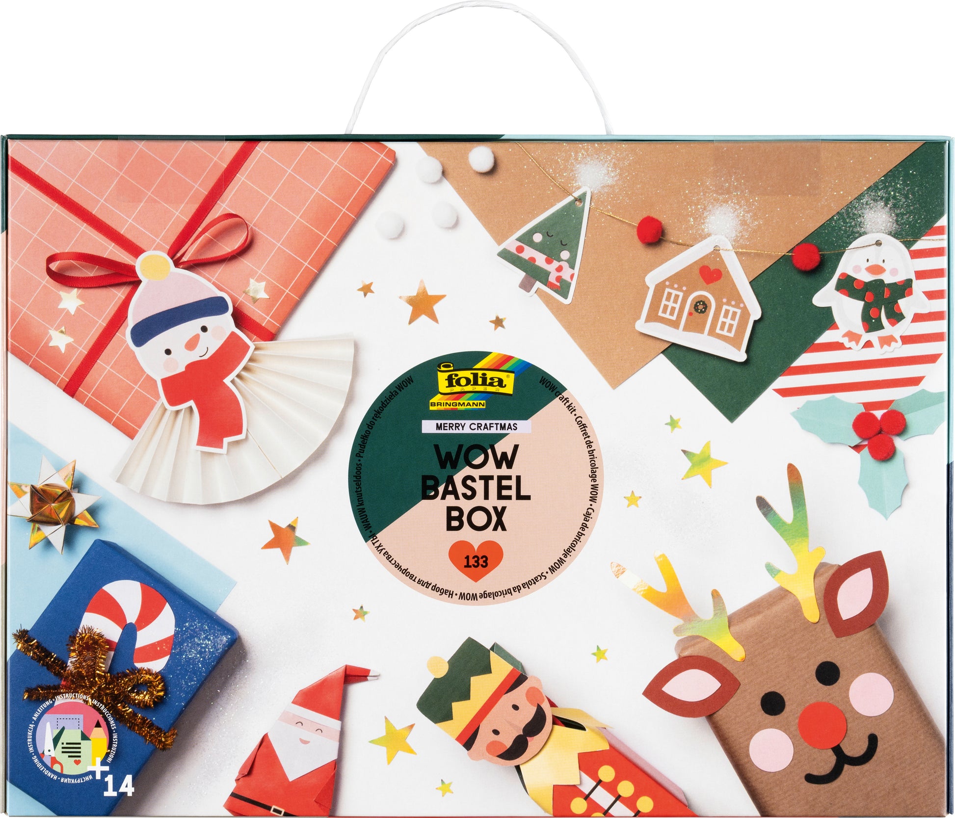 Folia WOW – Bastelset – Weihnachts-Bastelkoffer MERRY CRAFTMAS – 133-teilig