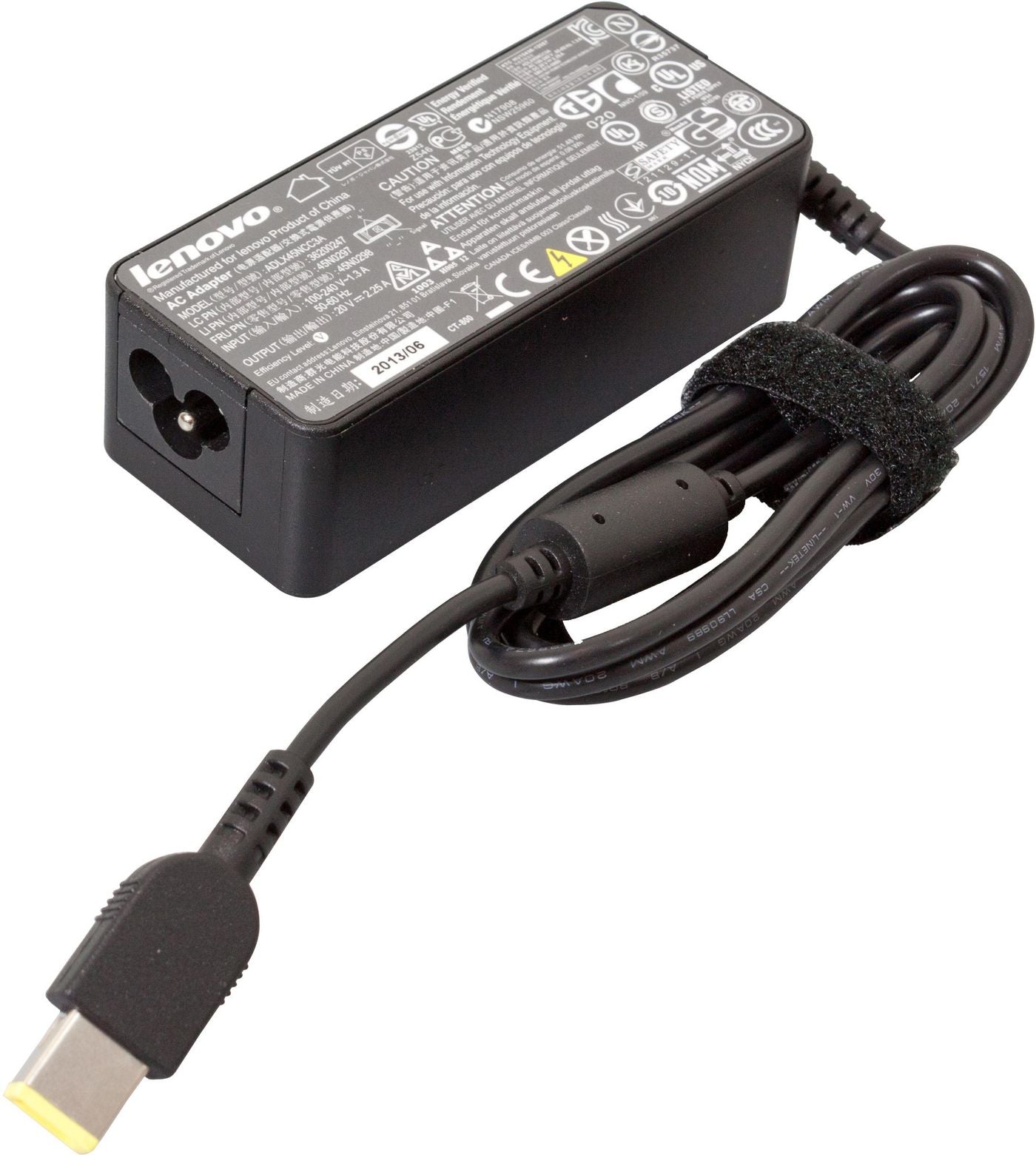 Lenovo Netzteil 45 W – 20 V Ausgang, 100–240 V 50/60 Hz Eingang – schwarz