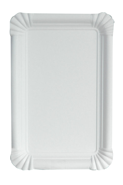 Papier-/Karton-Teller, rechteckig – 23 × 16,5 cm – weiss – 250 Stk.