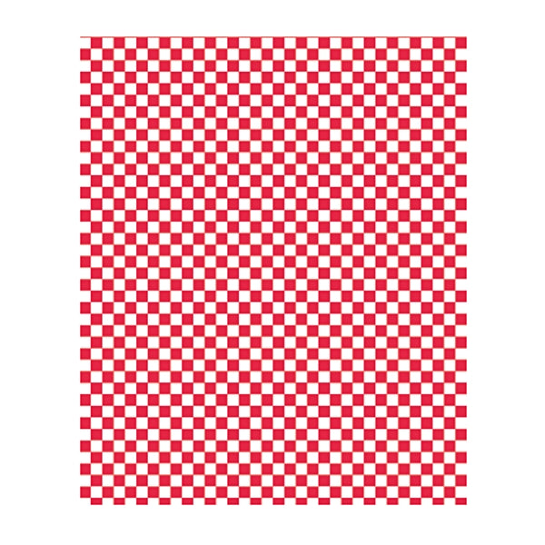 Hamburgerpapier – 28 cm × 34 cm – Pergament, 30 g/m² – Rot-Weiss Kariert – 1000 Bogen