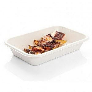 BIONIC Schale, Bagasse (Zuckerrohr) – 425 ml, 180 × 120 × 35 mm, weiss – 50 Stk.