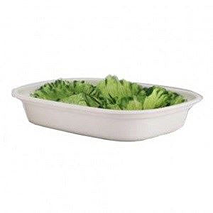 BIONIC Schale, Bagasse, rechteckig – 1100 ml, 231 × 182 × 43 mm, weiss – 50 Stk.