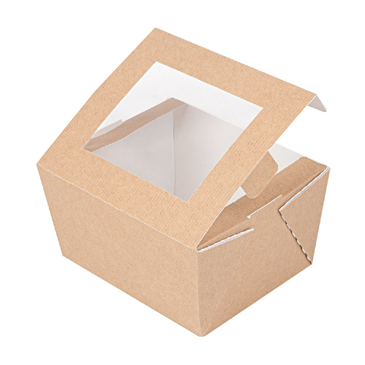 Take-away-Box mit Sichtfenster, Papier/Karton – 780 ml, natur – FSC – 50 Stk.