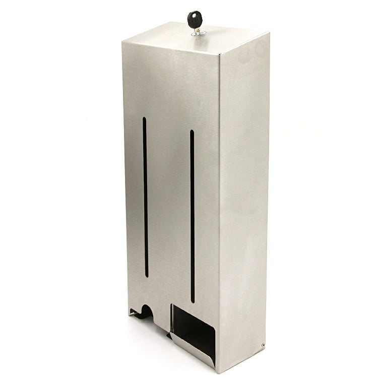 DUO – Hygienebeutelspender – Edelstahl geschliffen, Weiss, 10 × 21 × 45 cm