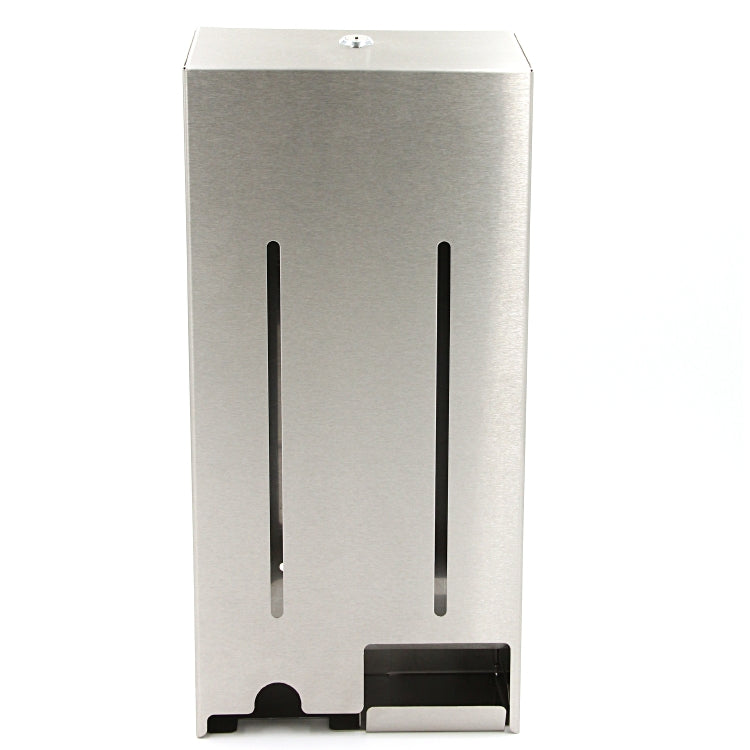 DUO – Hygienebeutelspender – Edelstahl geschliffen, Weiss, 10 × 21 × 45 cm