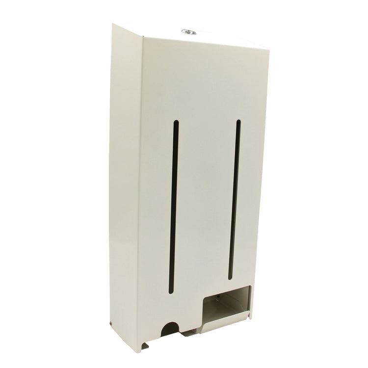 DUO – Hygienebeutelspender – Edelstahl gebürstet, weiss seidenmatt, 10 × 21 × 45 cm