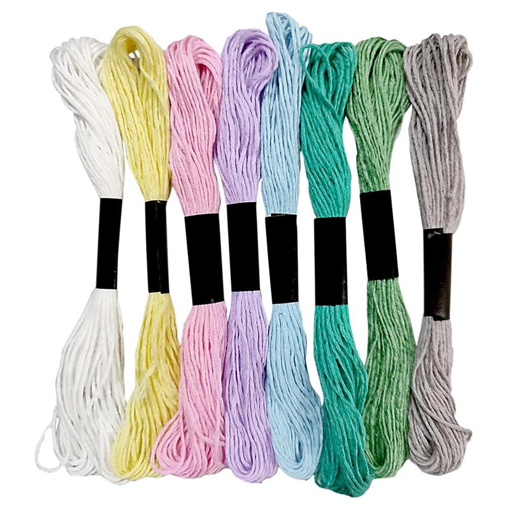 GLOREX Freundschaftsbänder-Set – 8 × 8 m – pastell, assortiert