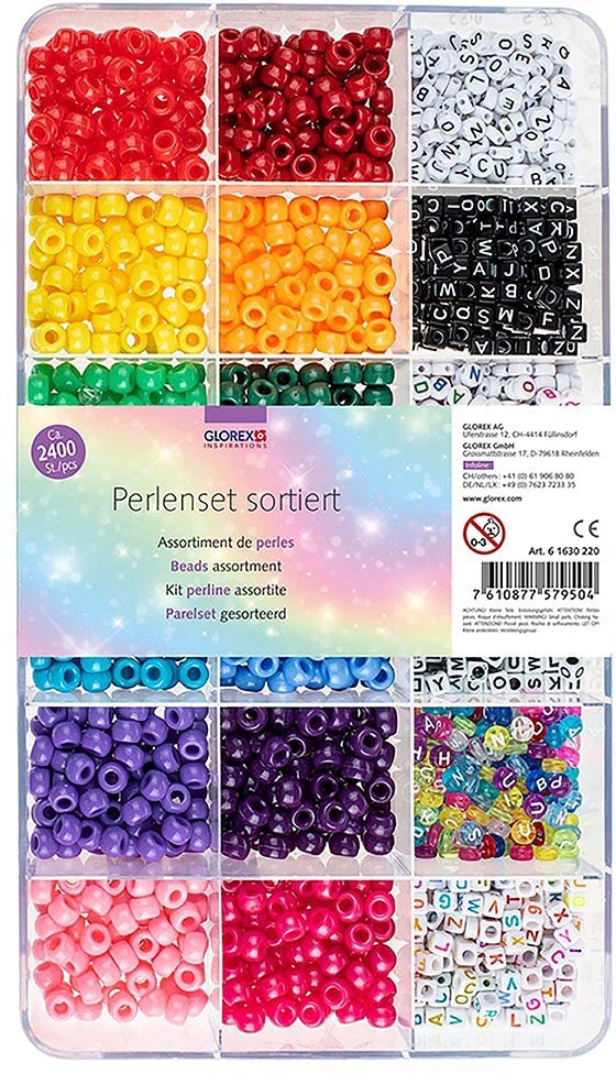 Glorex Perlenmischung (Acryl) – mehrfarbig – 2400 Stk.