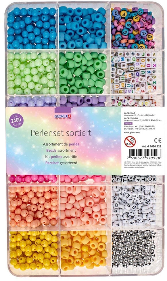 GLOREX Perlenmischung – Mehrfarbig – 2400 Stk.