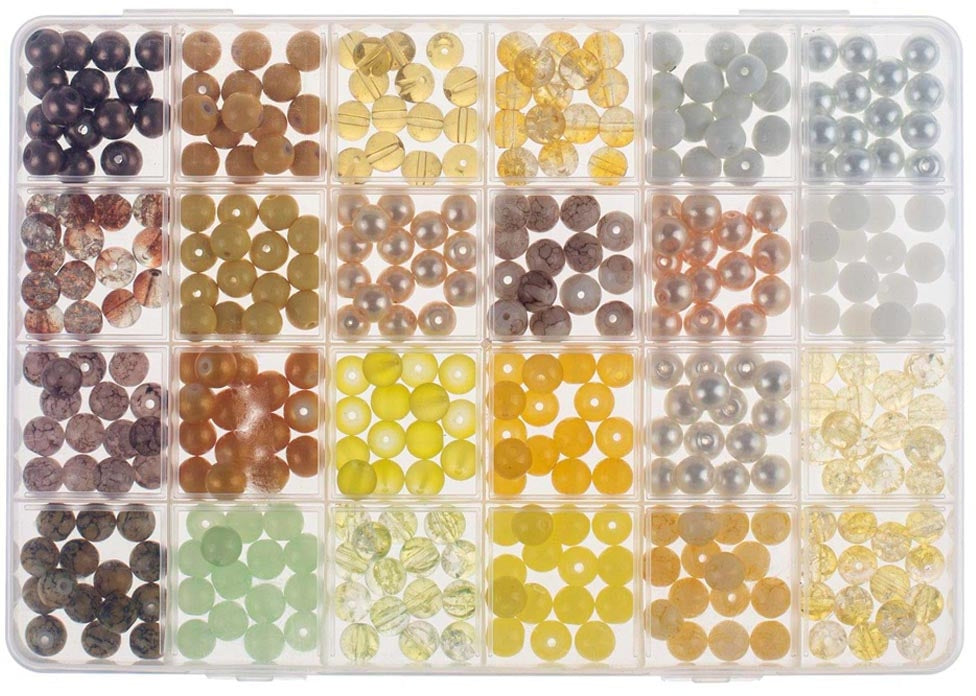 GLOREX Glasperlen – Gelb – Ø 5 mm – 360 Stk.