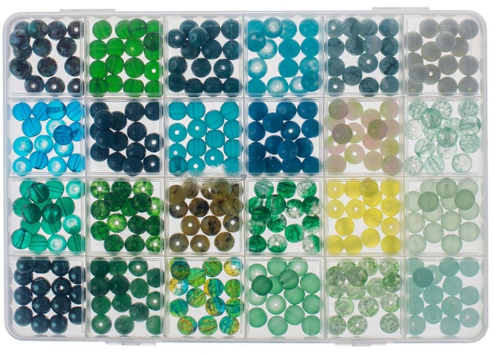GLOREX Glasperlen – Grün – Ø 5 mm – 360 Stk.