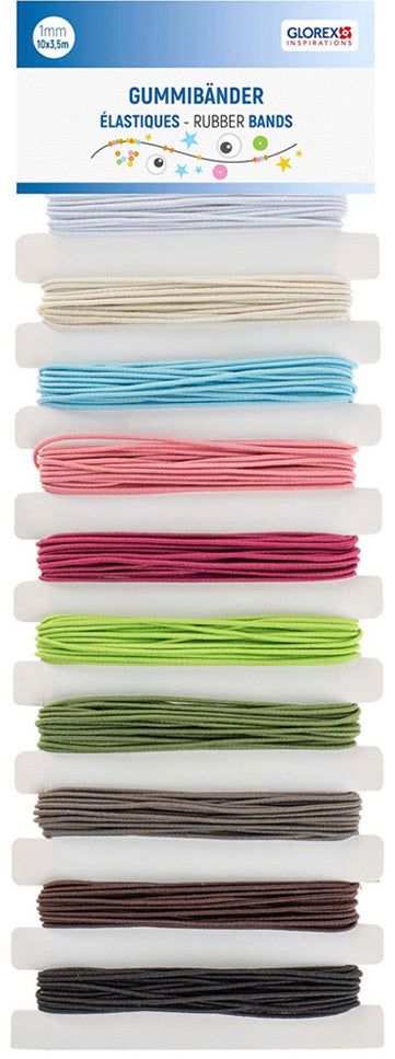 GLOREX Gummibänder-Set, Mehrfarbig, 9 × 0,5 × 25 cm, 61630360
