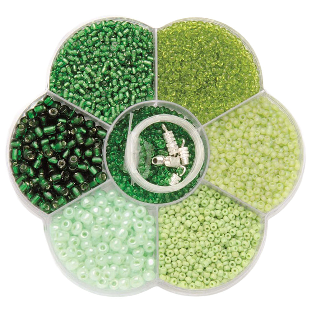 GLOREX Perlenset – Grün – 1 Stück