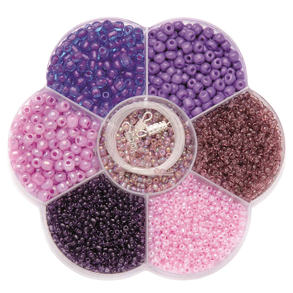 GLOREX Perlenset – Violett – 1 Stück – Assortiert