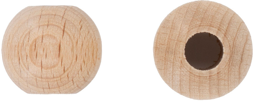 GLOREX Holzperlen, rund – natur – Ø 20 mm, Loch 8 mm, Grossloch – 12 Stk.