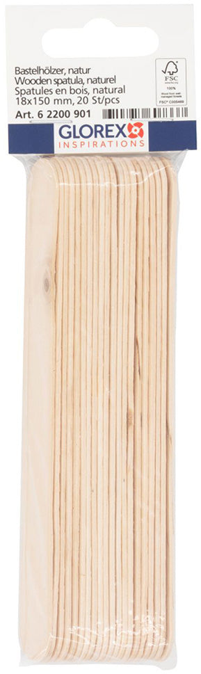 GLOREX Holzrohling, natur, 6 × 2 × 20 cm, 50 g, 62200901