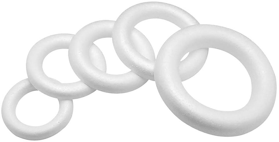 GLOREX Halbring, Styropor, Weiss, Ø 20 cm × 4 cm, Artikel-Nr. 63803832