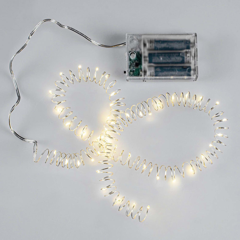 GLOREX LED-Lichterkette – 40 Stk., 4 m, Warmweiss, Timer