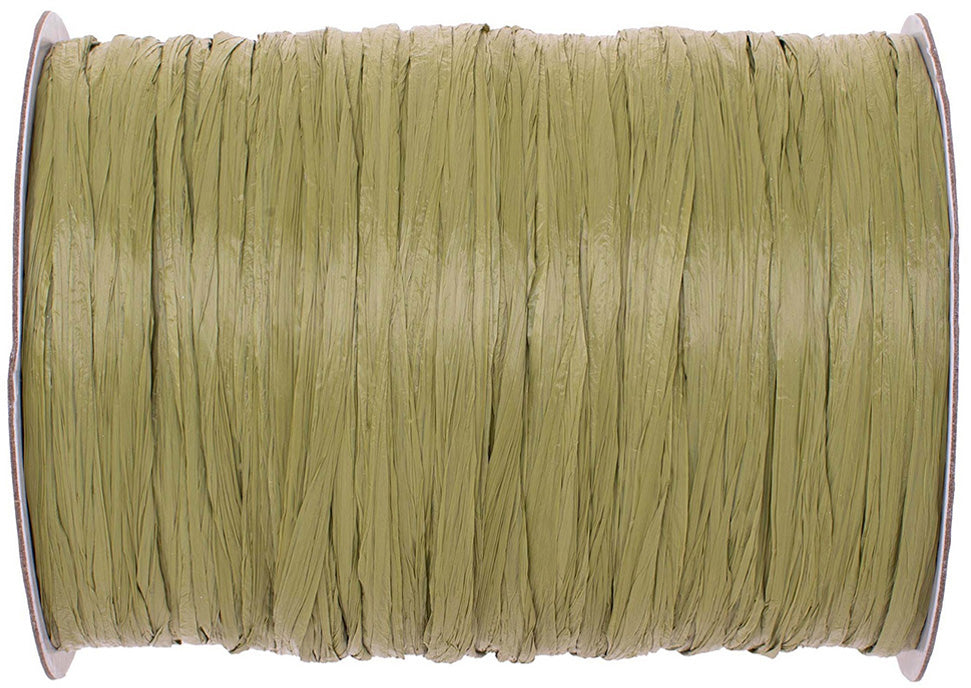 GLOREX Bastband (Papierbast), Edelbast, Olive, Matt, 8 cm × 100 m, 69400610