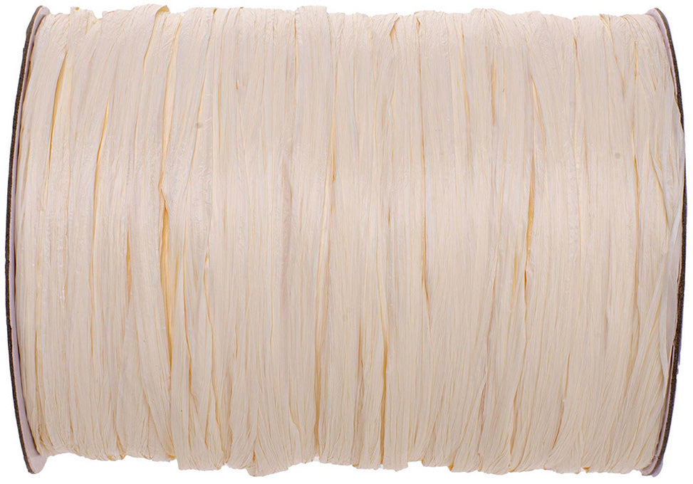 GLOREX Geschenkband, Edelbast, matt, beige, 100 m