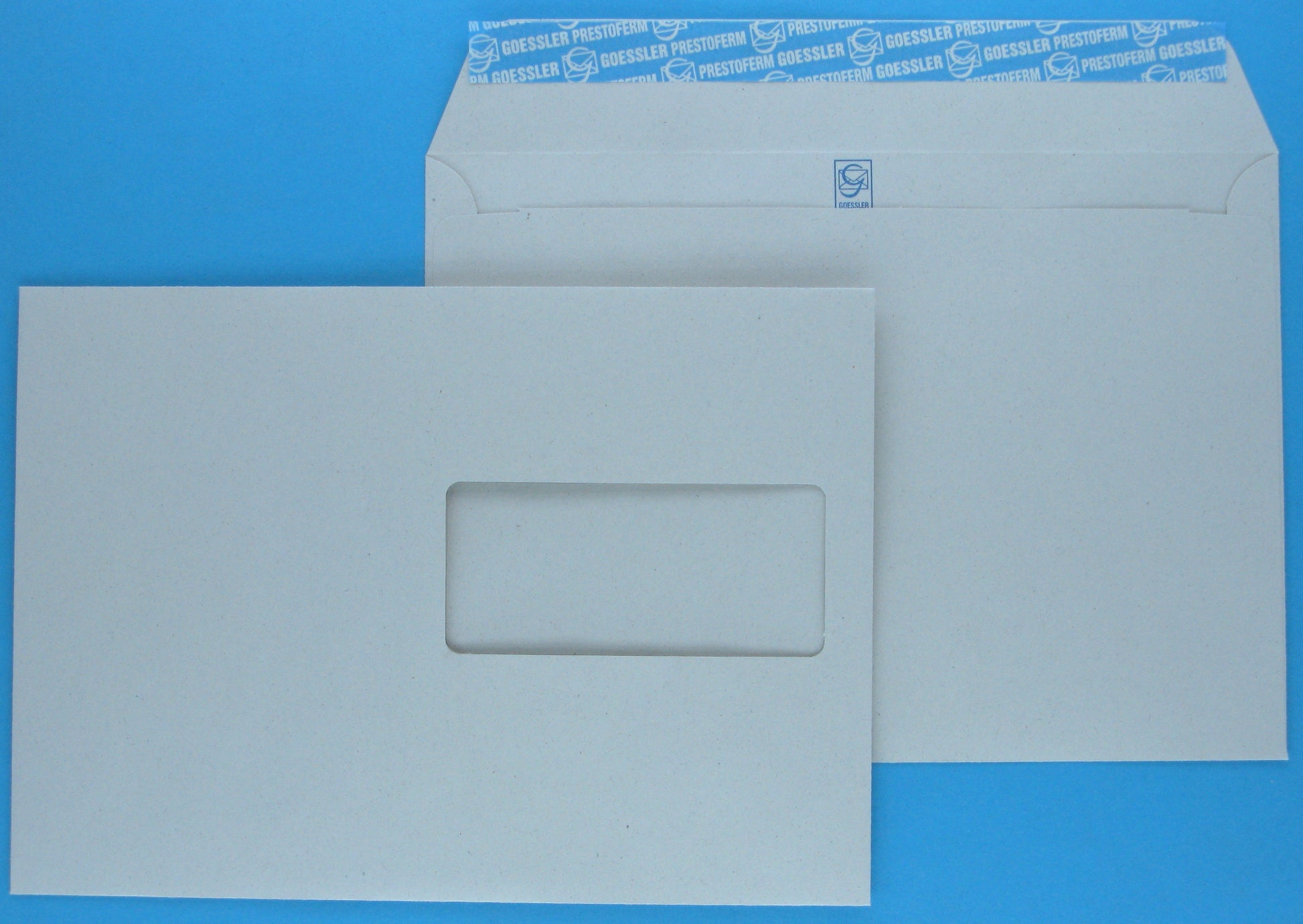 Goessler Couvert C5, mit Fenster, Haftklebung, grau, 100 g/m², Recyclingpapier, Renova – 500 Stk.