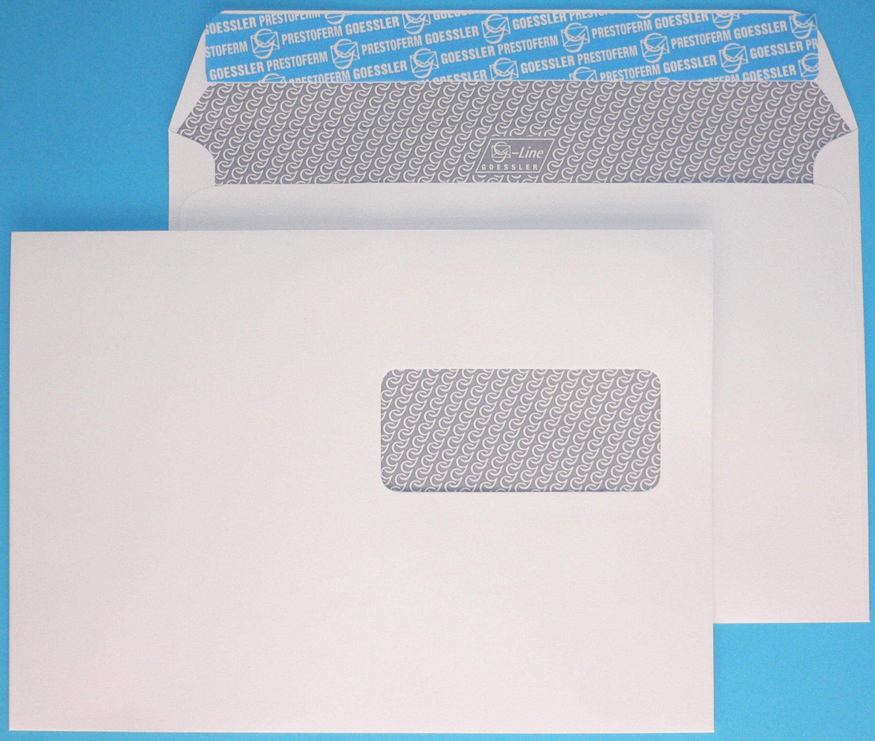 Goessler Couvert C5, mit Fenster, Haftklebung, weiss, 100 g/m², mit Innendruck