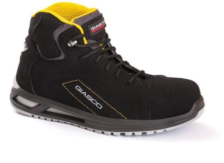 Giasco Borneo Sicherheitsstiefel S3 ESD SRC – schwarz/gelb – Grösse 44, metallfrei