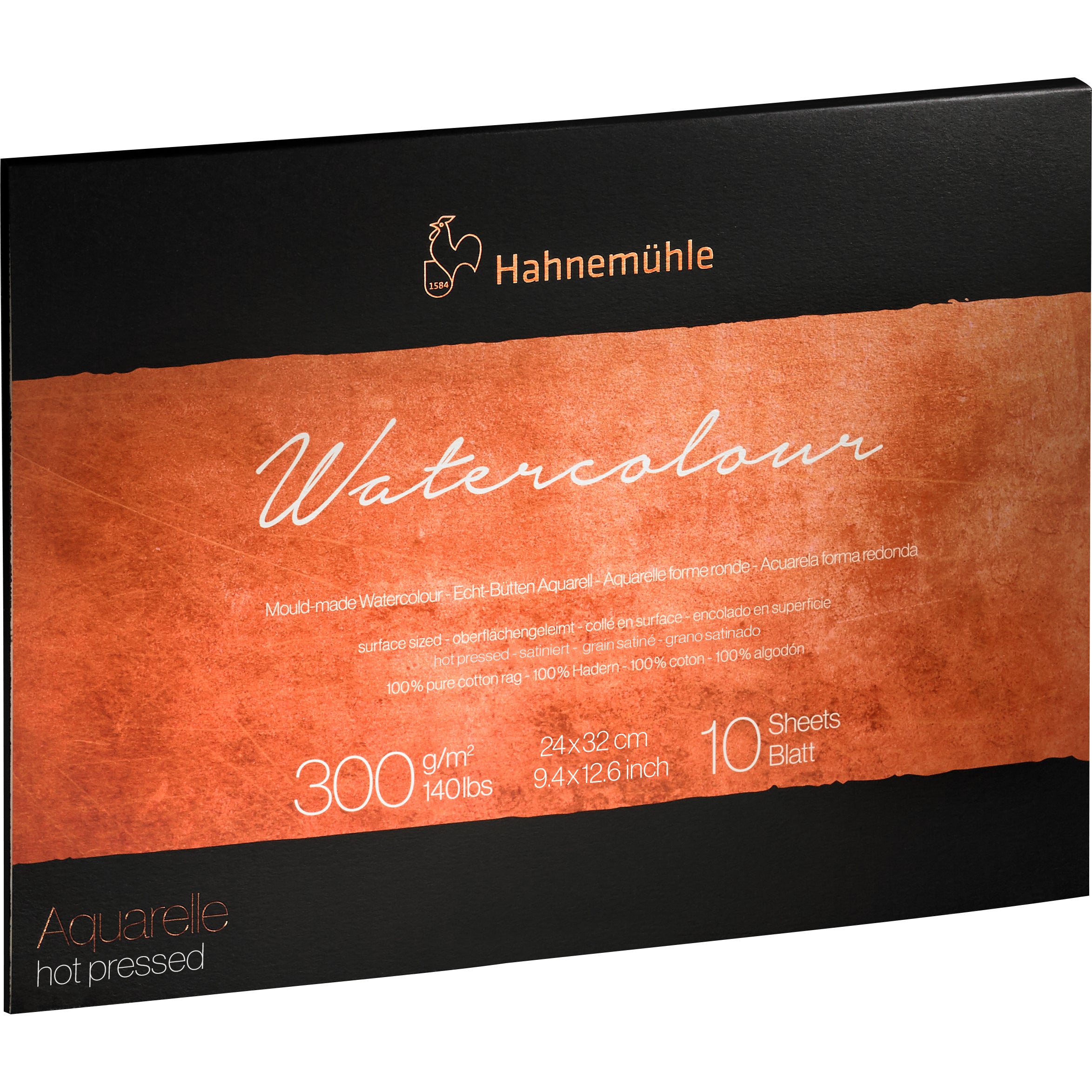Hahnemühle The Collection Aquarellblock – 24 × 32 cm – 300 g/m² – 10 Blatt, weiss, satiniert
