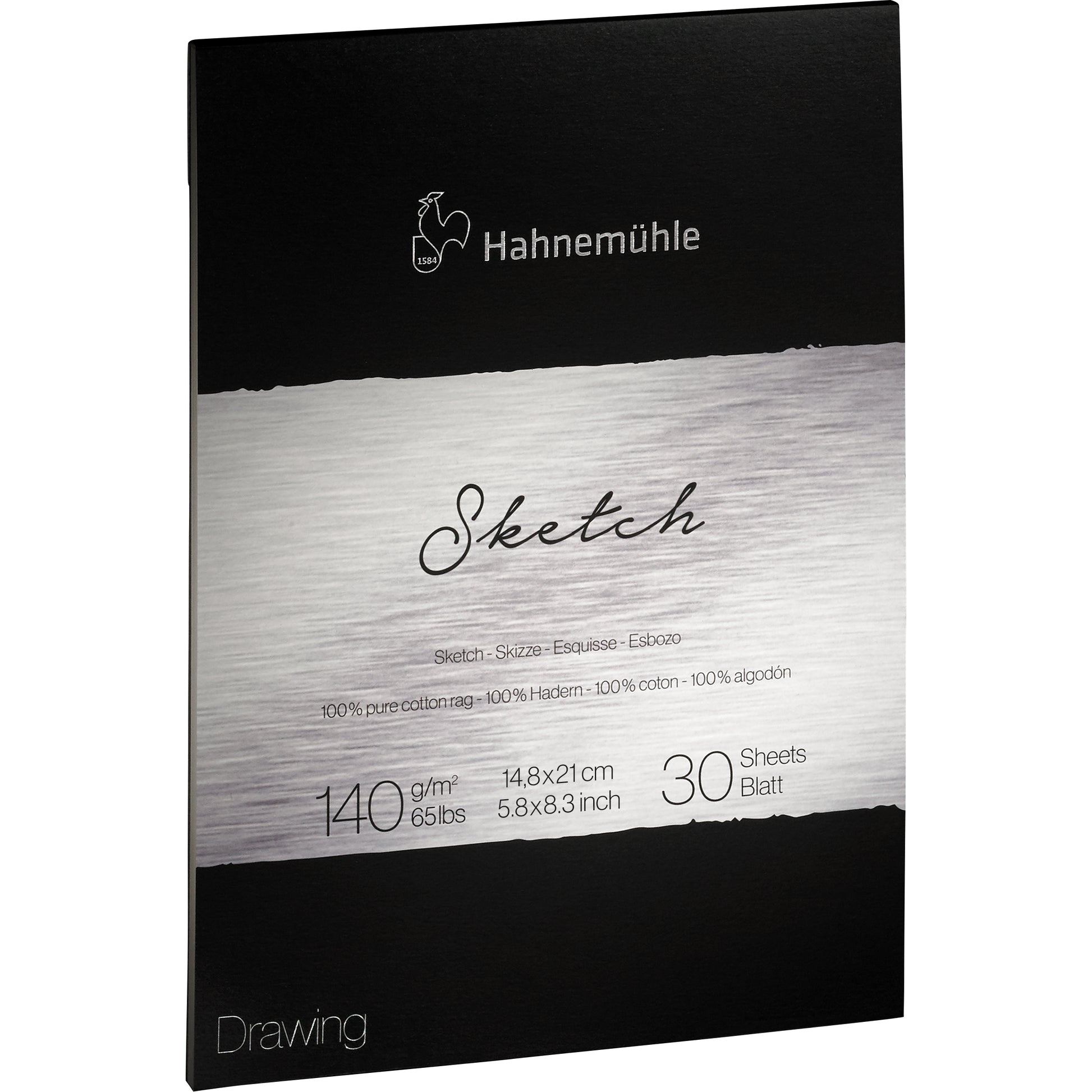 Hahnemühle Skizzenblock – A5 – 140 g/m² – 30 Blatt – für Bleistift, Kohle & Rötel