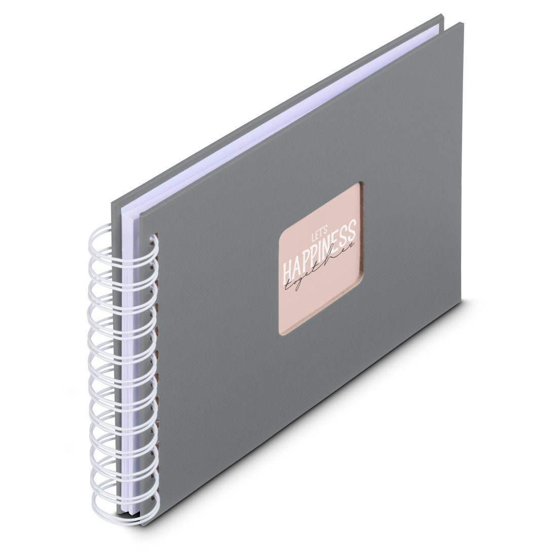 Hama Fotobuch, Spiralbindung, Weiss, 24 × 17,5 cm, Papier, Grau, mit Einstecktasche