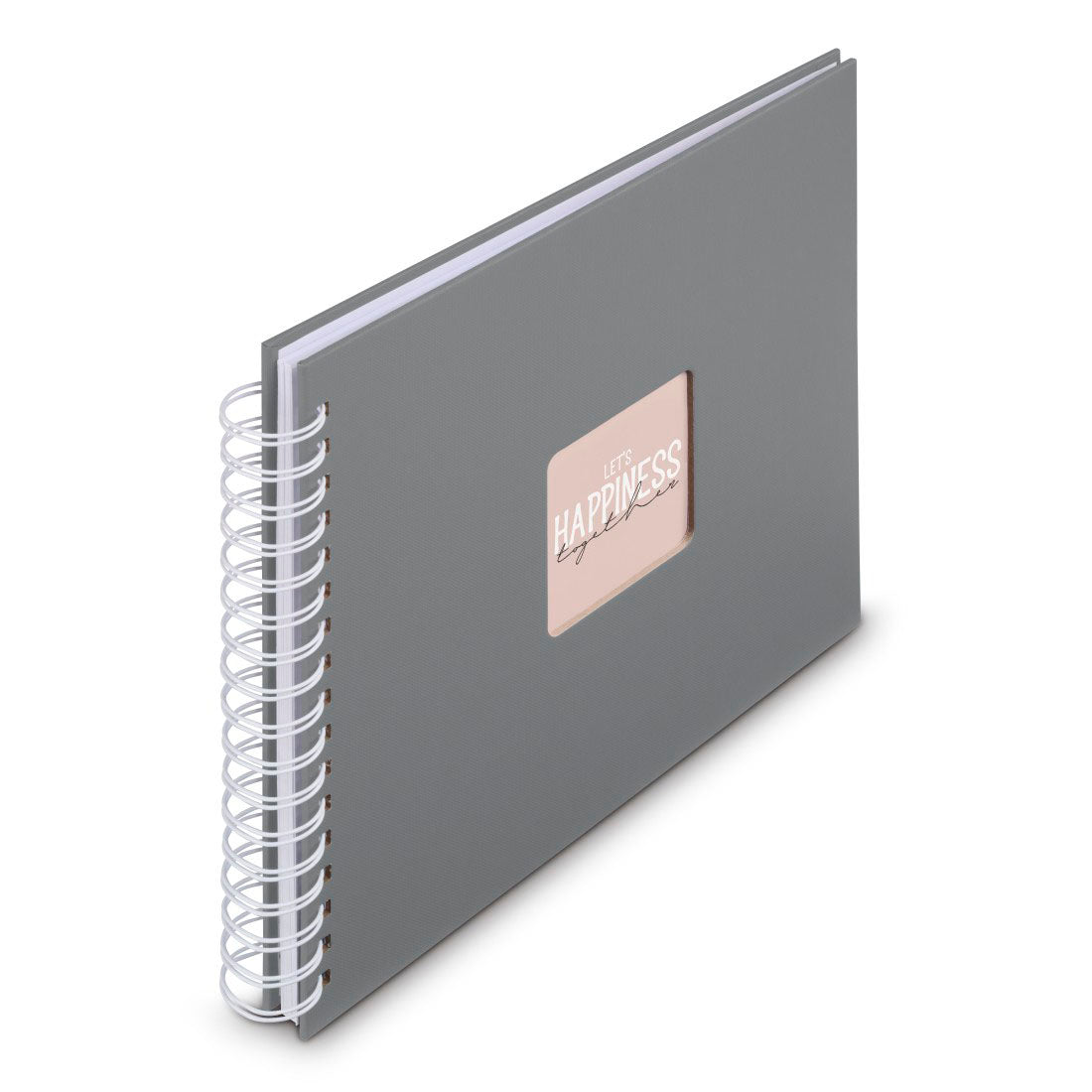 Hama Fine Art – Fotobuch, Spiralbindung, Weiss, 28 × 24 cm, Steingrau, mit Einstecktasche im Cover