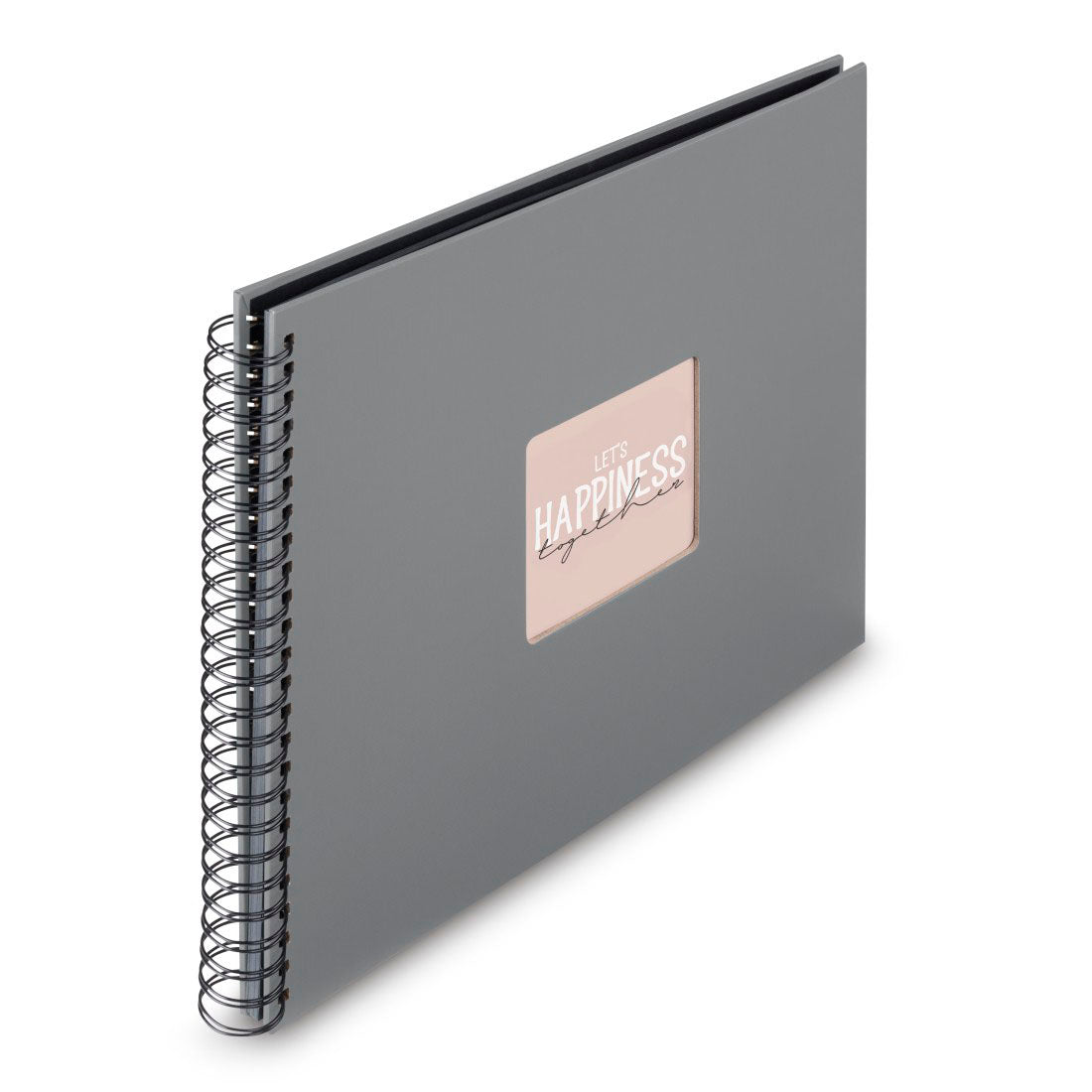 Hama Fine Art – Fotobuch, Spiralbindung, schwarz, 36 × 32 cm, Strukturpapier, grau, mit Einstecktasche