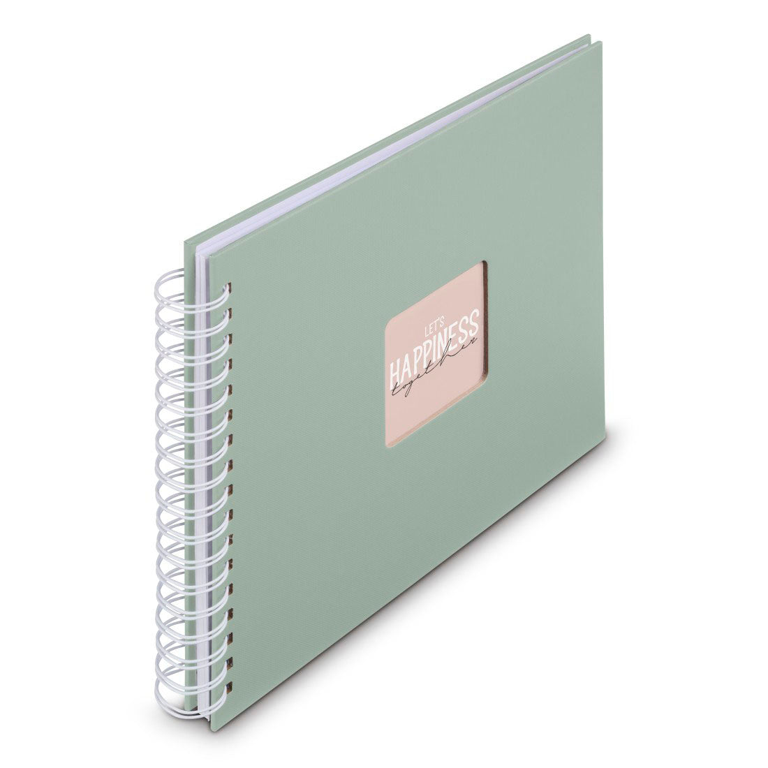 Hama Fine Art – Fotobuch, Spiralbindung, Weiss, 28 × 24 cm, Papier, Salbei, mit integrierter Einstecktasche