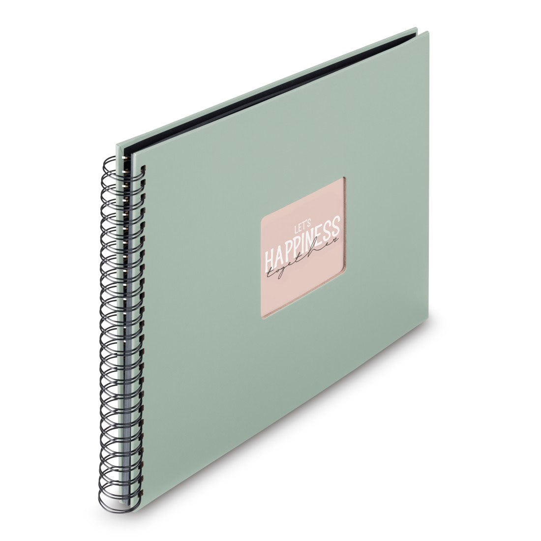 Hama Fine Art – Fotobuch, Spiralbindung, 50 Seiten, schwarz, 36 × 32 cm, Papier, Salbei, mit Einstecktasche