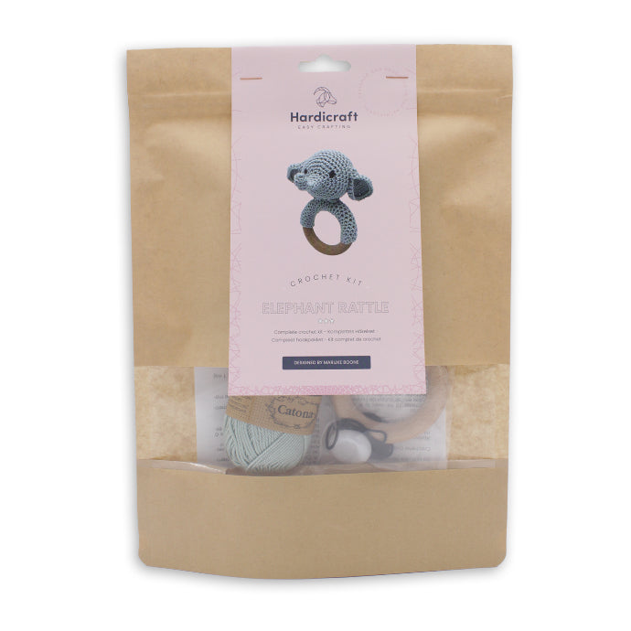 Hardicraft HC-40MB01 Häkelset Rassel Elefant – 12 cm
