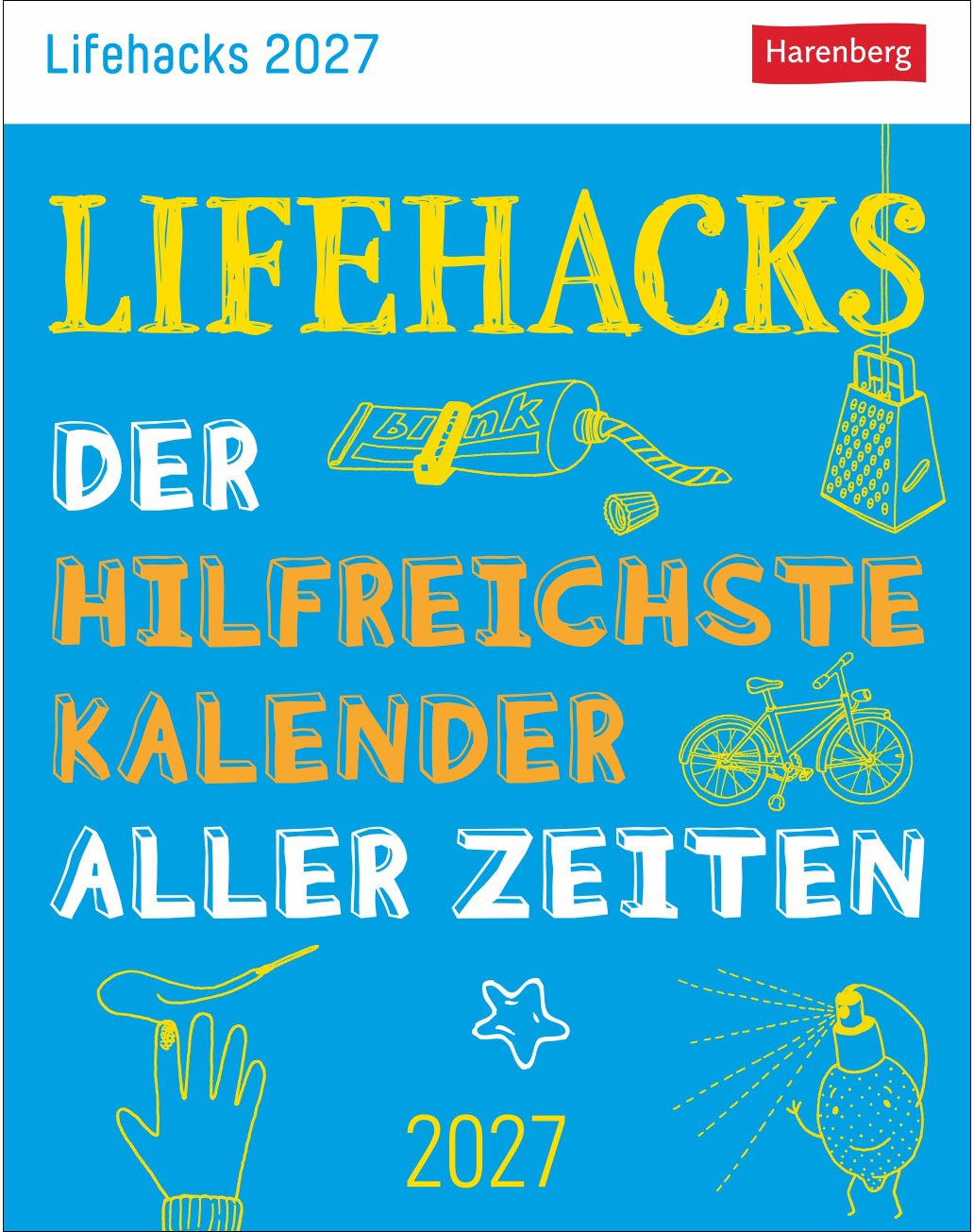 Harenberg Abreisskalender Lifehacks – Tag, 11,1 × 14,2 cm, 2027, d, Steller