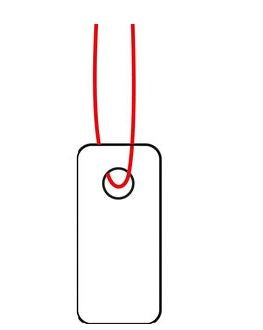 HERMA Anhängeetiketten – rechteckig 10 × 22 mm, nicht klebend, weiss, Karton, mit rotem Faden, 1'000 Stk.