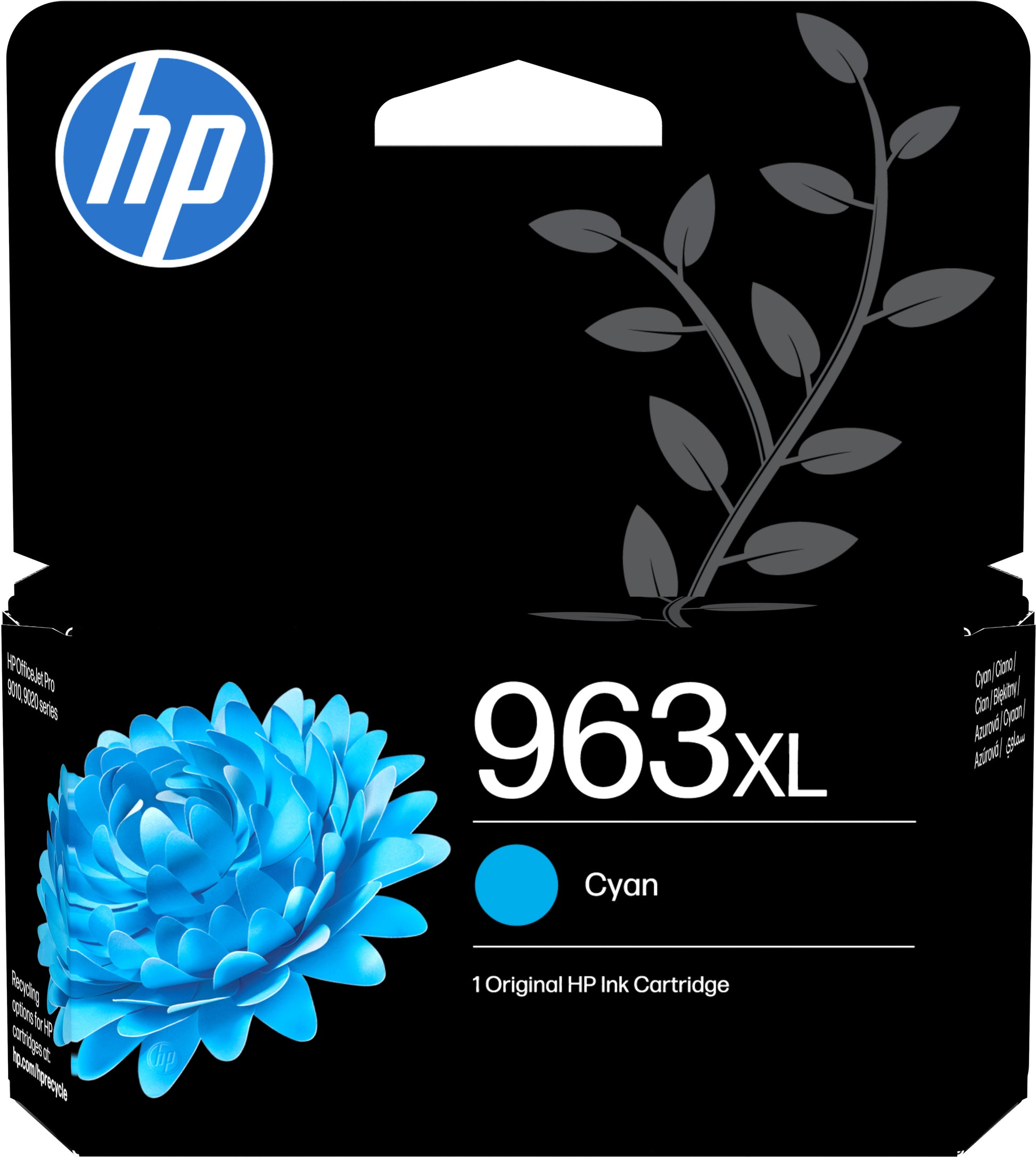 HP 963XL Cyan Tintenpatrone (Original) – 1600 Seiten – für HP OfficeJet Pro 9010/9012/9014 …