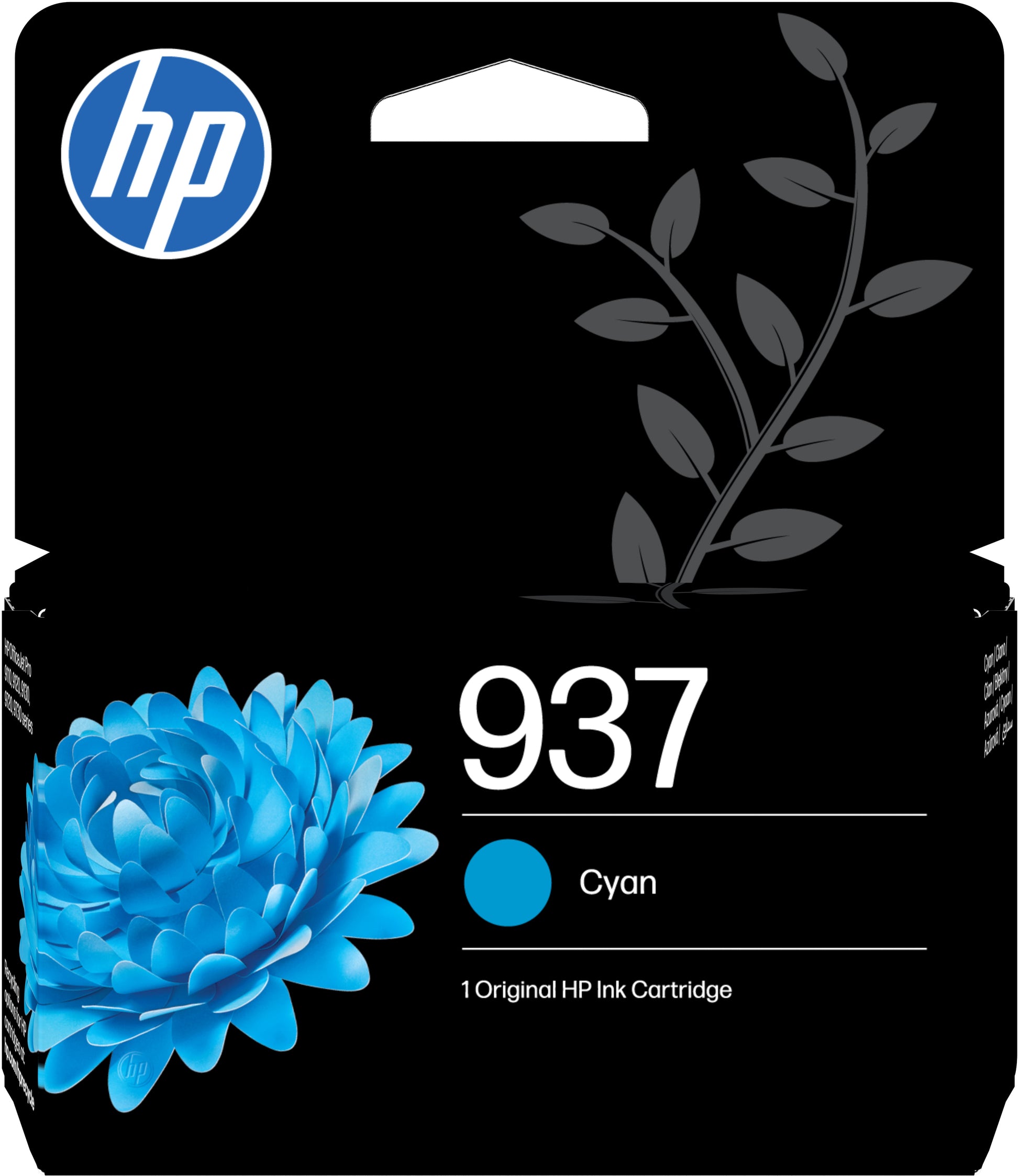 HP 937 Cyan Tintenpatrone (Original) – 800 Seiten – für OfficeJet Pro 9120e/9125e/9130e