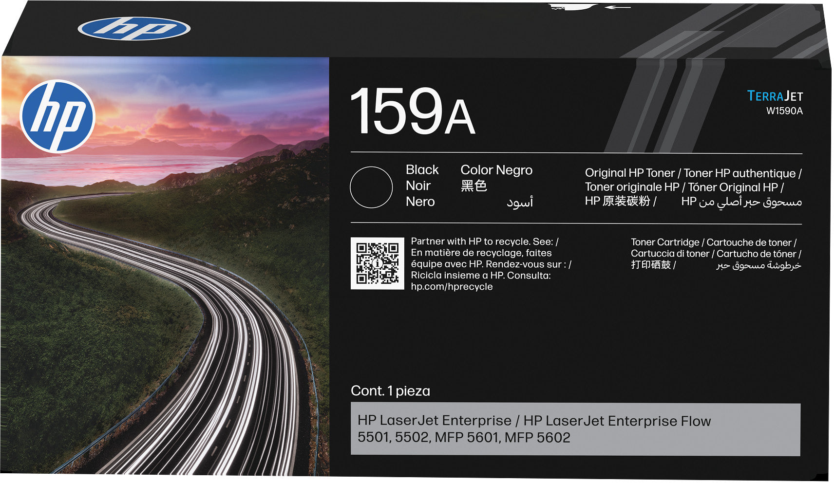 HP 159A (W1590A) Schwarzer Toner – Original – 5'000 Seiten – für HP LaserJet Enterprise 5501/5502/MFP 5601